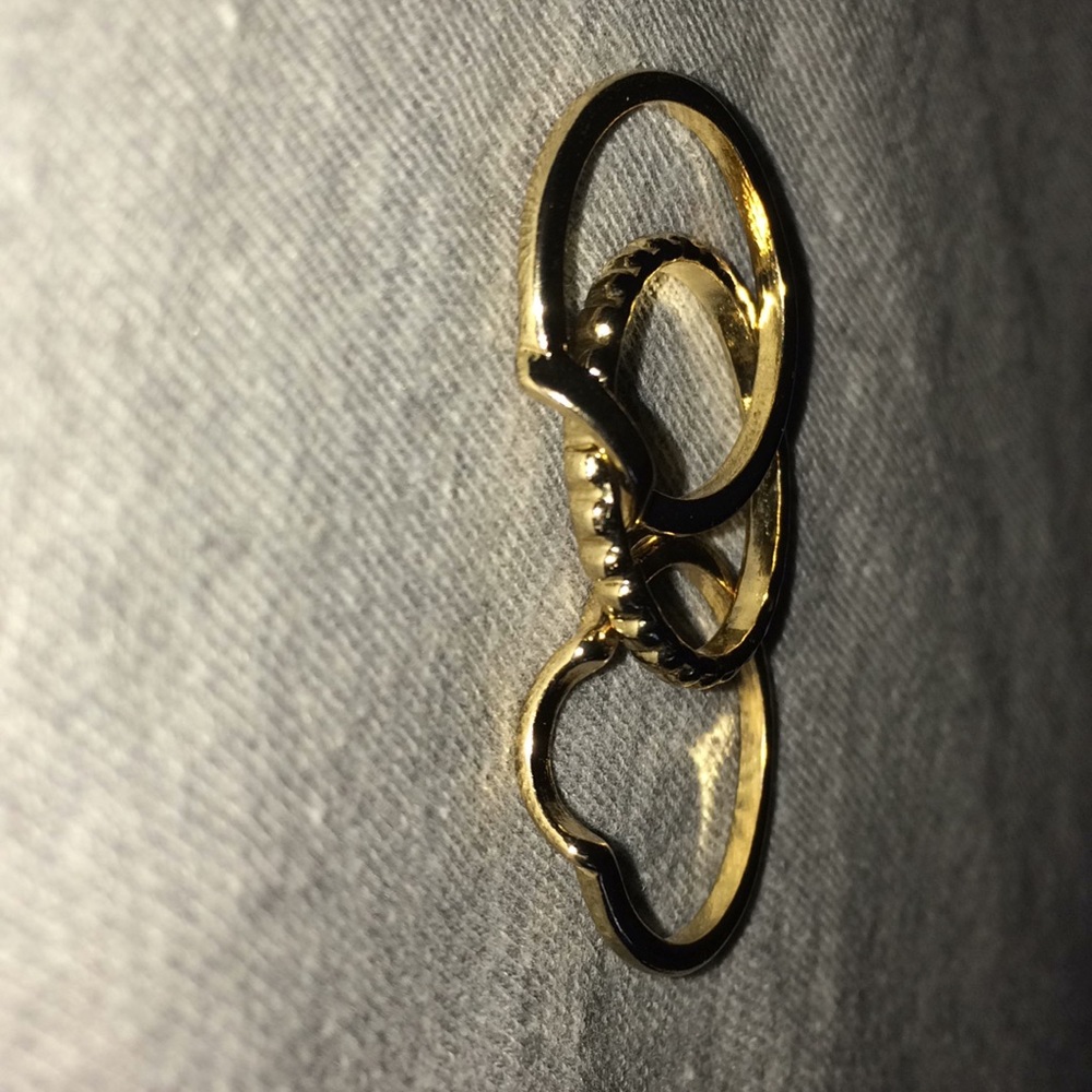3 faux gold rings size 8